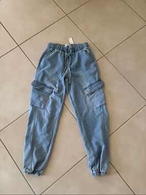 NWT XXS blue jean jogger pants 00 1794